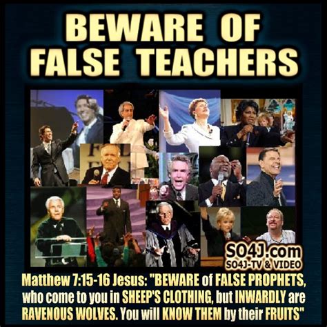 A confused sheep relies more readily on the institution for support. . False teachers in the bible